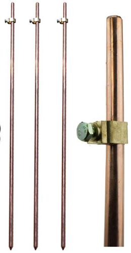 Copper coated steel earthing rod, clips not included – 1.4m
